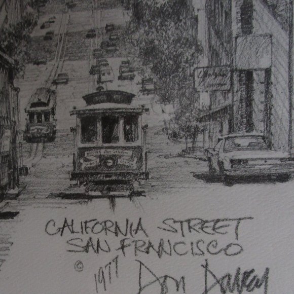 vintage lithograph drawing - Picture 1 of 6
